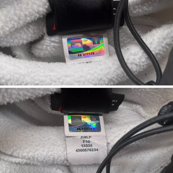 The North Face Denali Fleece Jacket White Gray Nylon Shell Panelled Medium - Picture 15 of 15